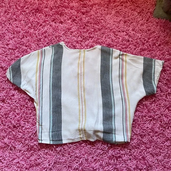 Style Envy Tie Striped Crop Top Tee - Picture 4 of 4